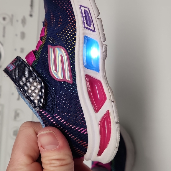 Sketchers toddler size 6 girls sneakers navy & pink - Picture 7 of 8